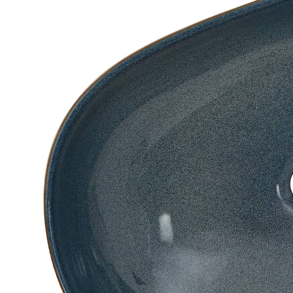 Lavabo da Appoggio Sabbia e Blu Ovale 59x40x14 cm Ceramica | homemem39