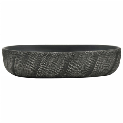 Lavabo da Appoggio Nero Ovale 59x40x14 cm Ceramica