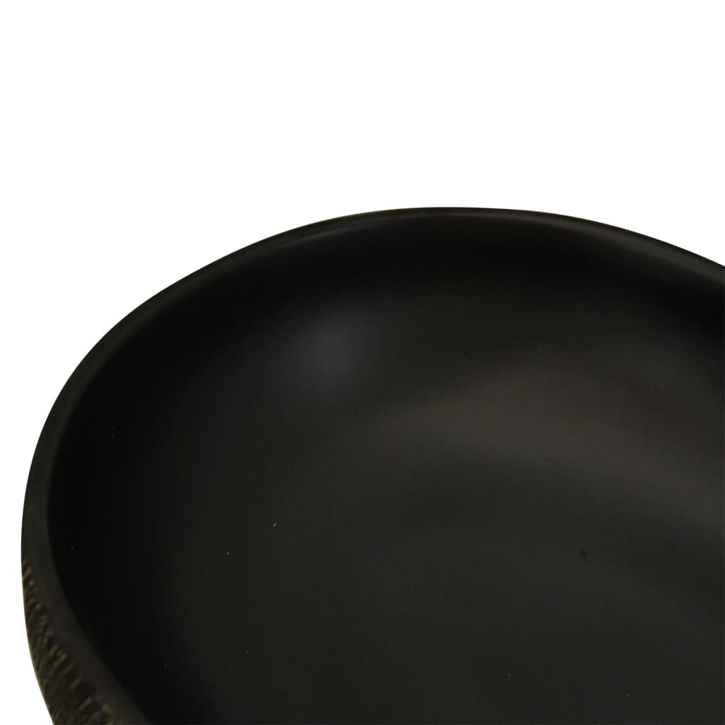 Lavabo da Appoggio Nero Ovale 59x40x14 cm Ceramica