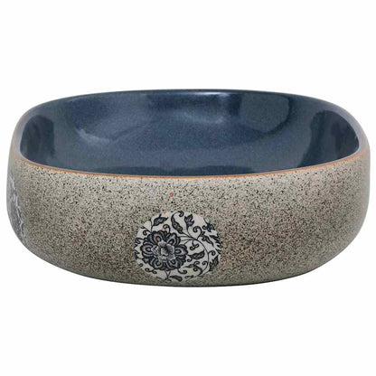 Lavabo da Appoggio Sabbia e Blu Ovale 59x40x14 cm Ceramica | homemem39