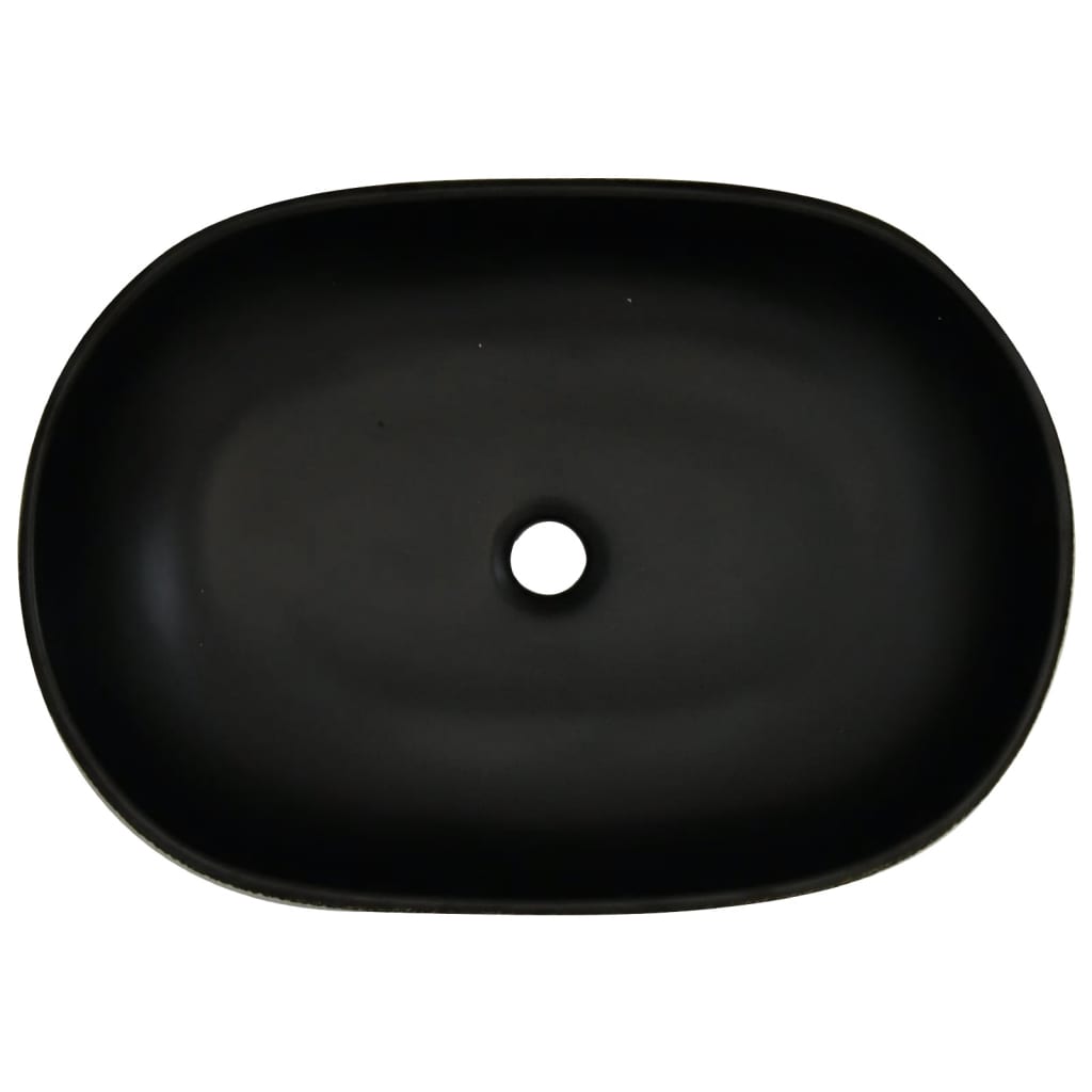 Lavabo da Appoggio Grigio e Nero Ovale 59x40x14 cm Ceramica | homemem39