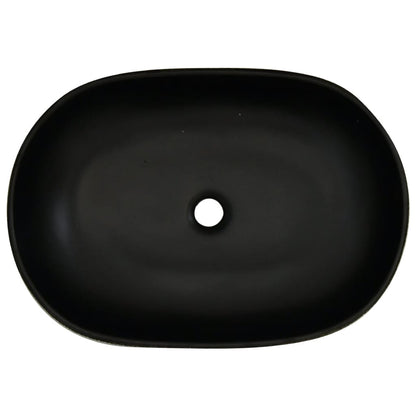 Lavabo da Appoggio Grigio e Nero Ovale 59x40x14 cm Ceramica | homemem39