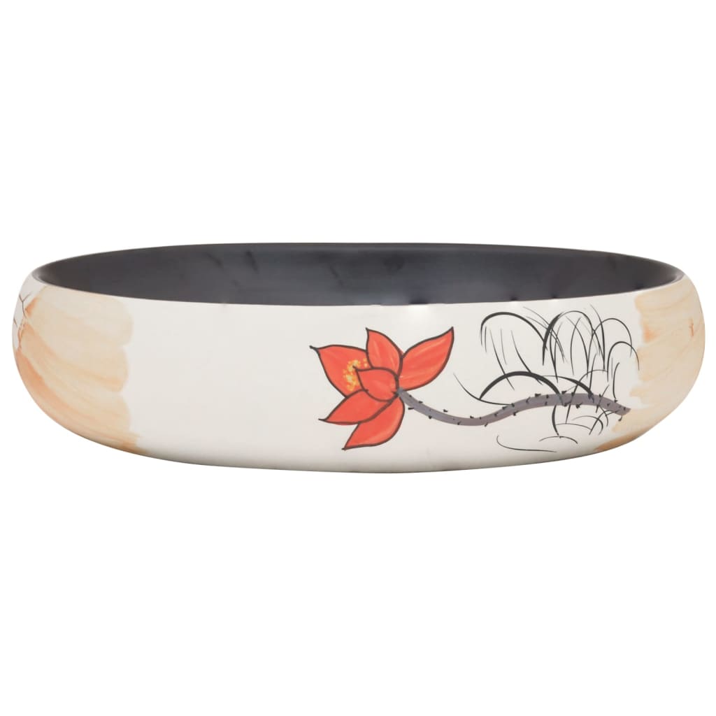 Lavabo da Appoggio Multicolore Ovale 59x40x15 cm Ceramica - homemem39