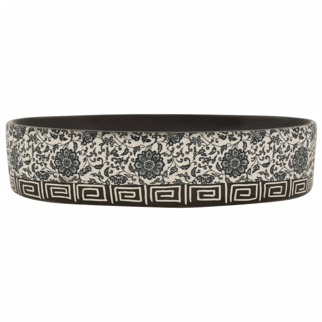 Lavabo da Appoggio Nero e Blu Ovale 56,5x36,5x13,5 cm Ceramica