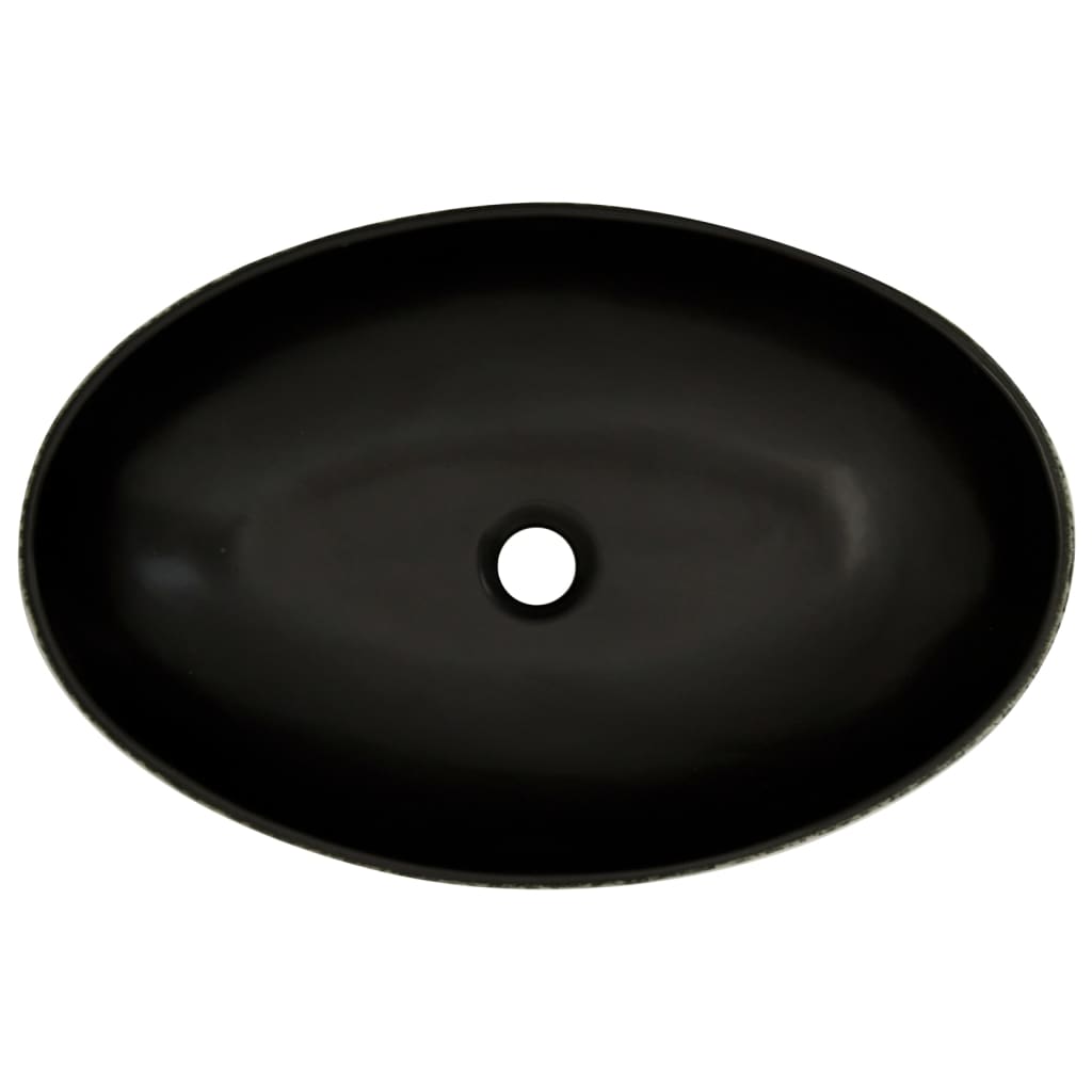 Lavabo da Appoggio Nero e Blu Ovale 56,5x36,5x13,5 cm Ceramica