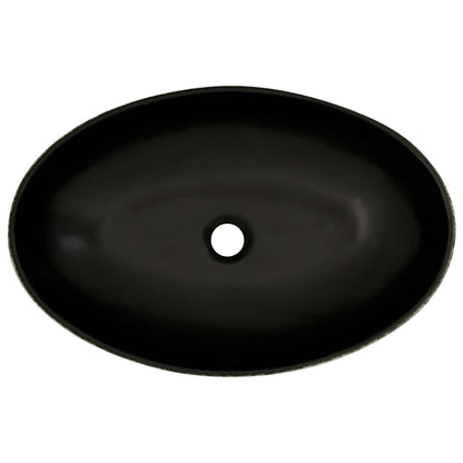 Lavabo da Appoggio Nero e Blu Ovale 56,5x36,5x13,5 cm Ceramica