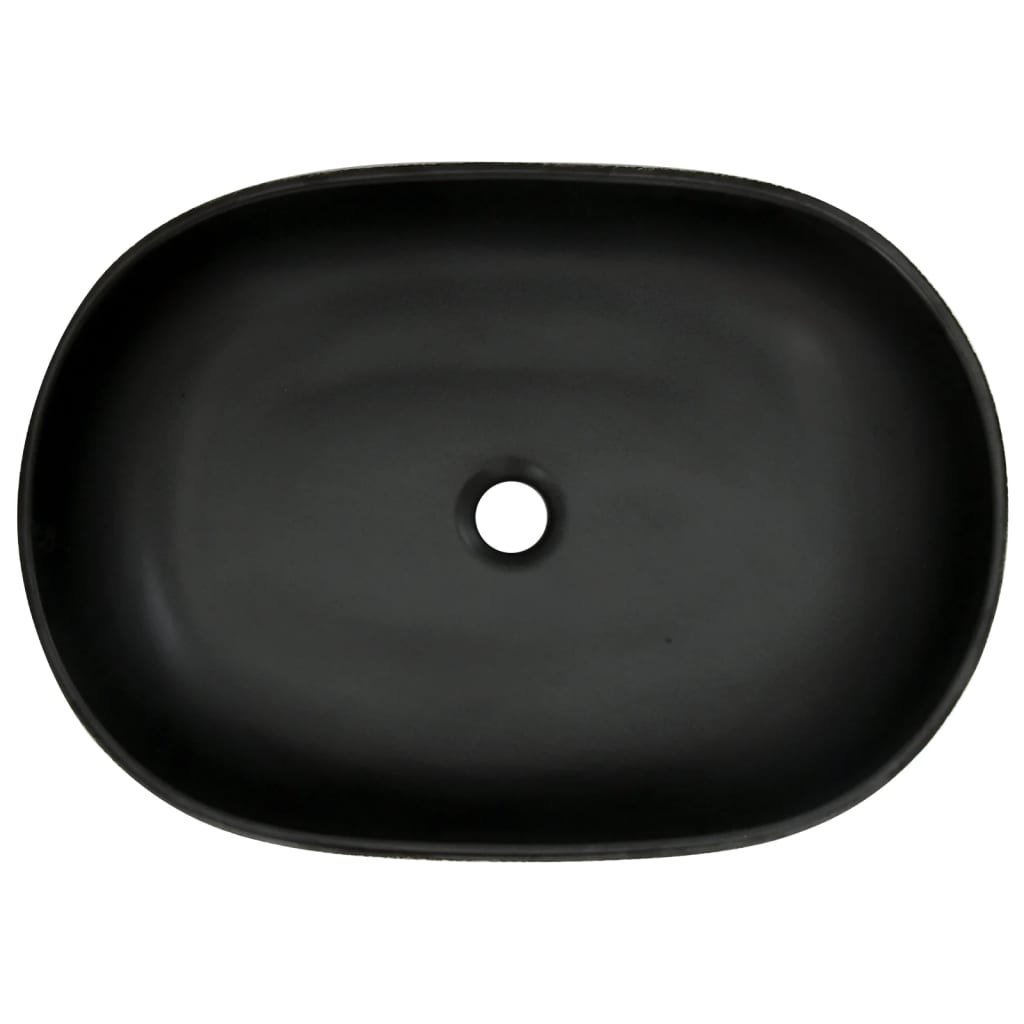 Lavabo da Appoggio Nero e Blu Ovale 59x40x14 cm Ceramica - homemem39