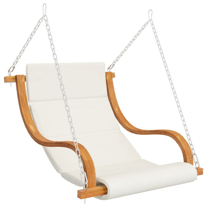 Sedia a Dondolo con Cuscino Massello di Abete Finitura in Teak