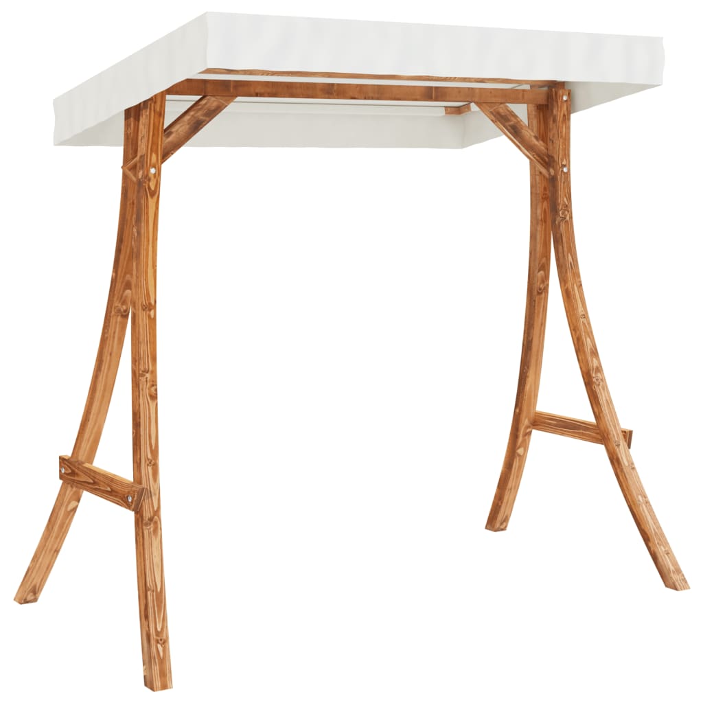 Letto a Dondolo con Tetto Massello di Abete Finitura in Teak - homemem39