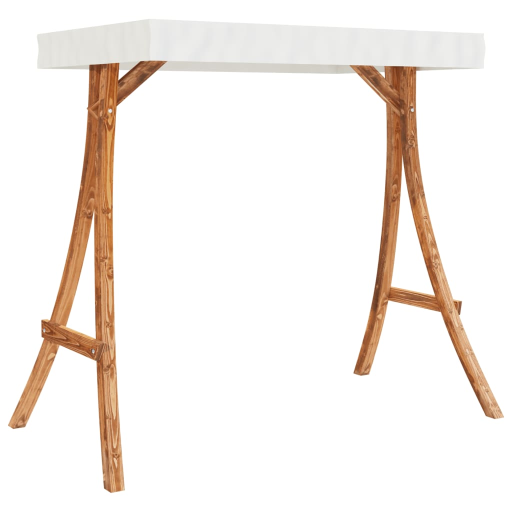 Panca a Dondolo con Tetto Massello di Abete Finitura in Teak - homemem39