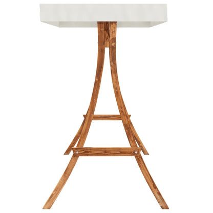 Sedia a Dondolo con Cuscino e Tetto in Legno Massello di Abete - homemem39