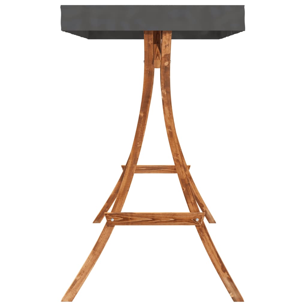 Sedia a Dondolo con Cuscino e Tetto in Legno Massello di Abete - homemem39