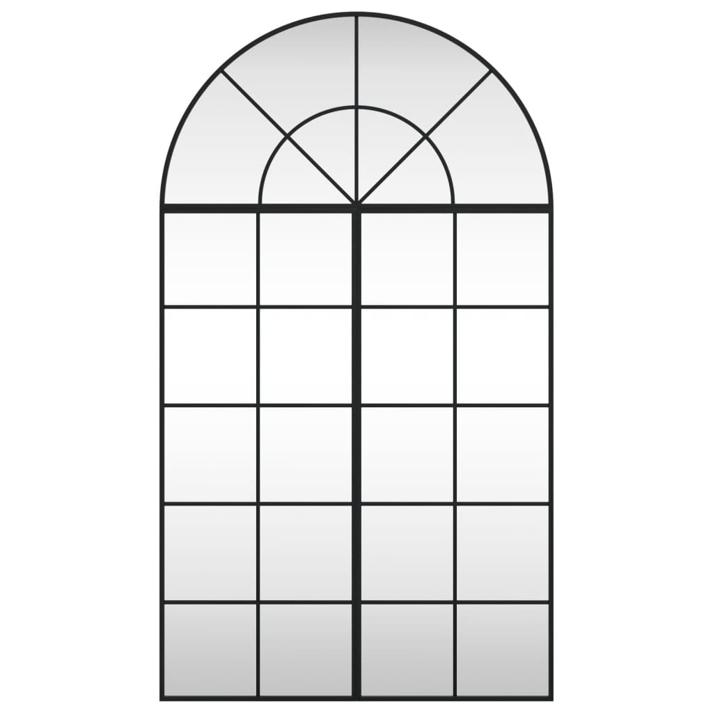 Specchio da Parete Nero 80x140 cm Arco in Ferro | homemem39