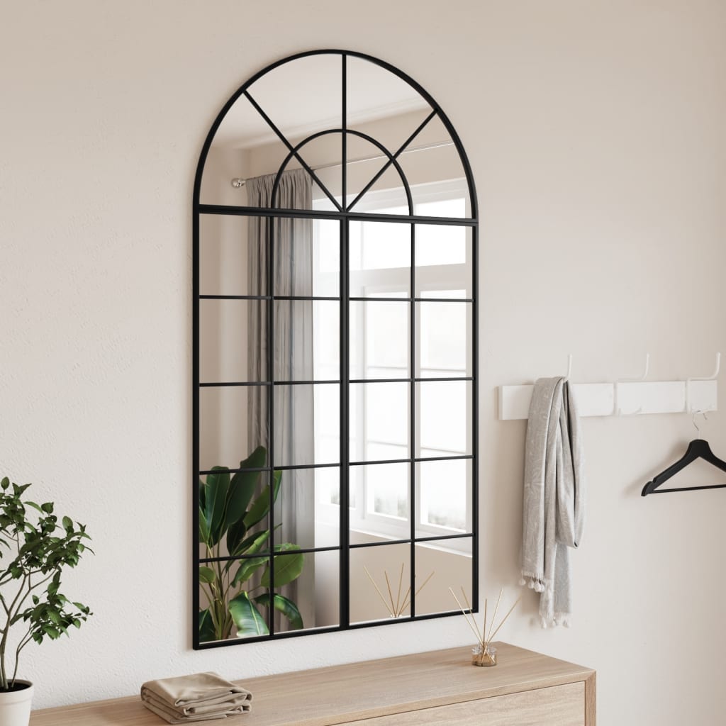 Specchio da Parete Nero 80x140 cm Arco in Ferro | homemem39