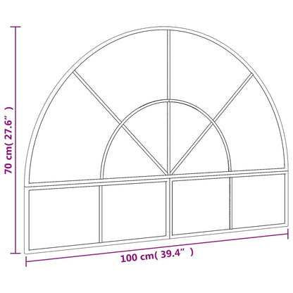 Specchio da Parete Nero 100x70 cm Arco in Ferro | homemem39