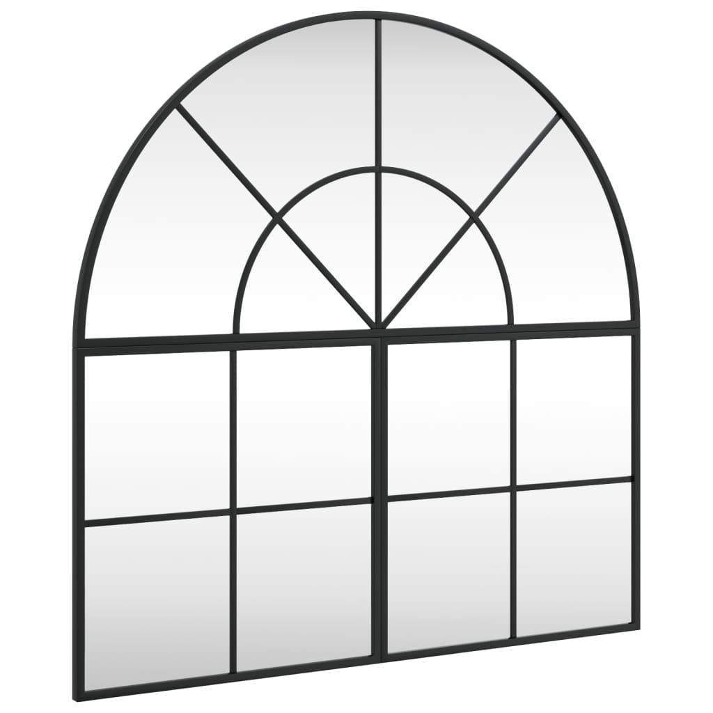 Specchio da Parete Nero 80x80 cm Arco in Ferro | homemem39
