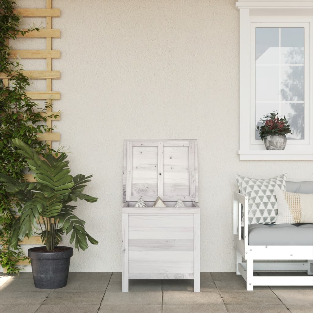 Contenitore Giardino Bianco 50x49x56,5 cm Legno Massello Abete - homemem39