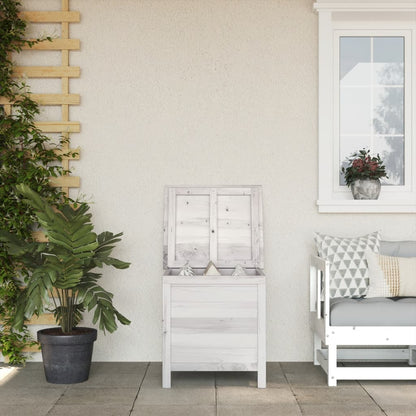 Contenitore Giardino Bianco 50x49x56,5 cm Legno Massello Abete - homemem39