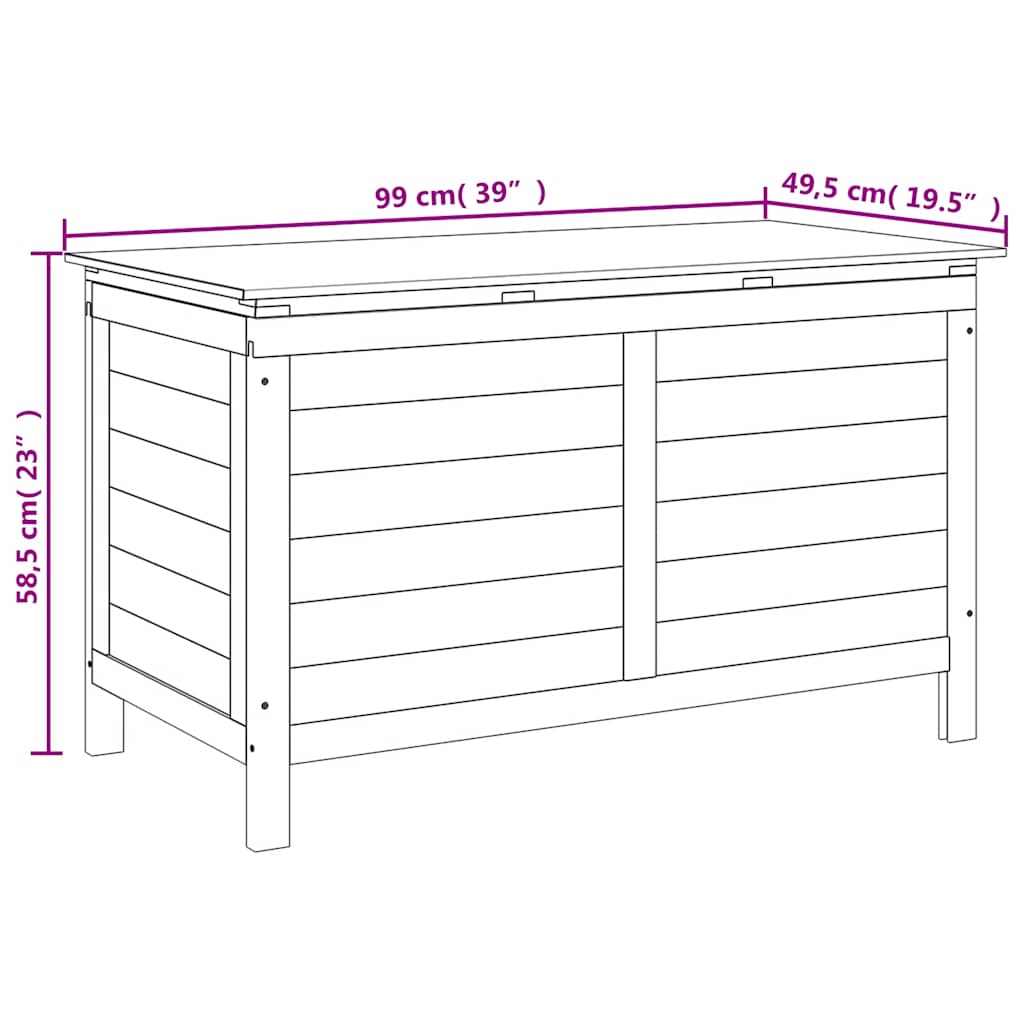 Contenitore Giardino Bianco 99x49,5x58,5cm Legno Massello Abete - homemem39