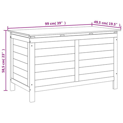 Contenitore Giardino Bianco 99x49,5x58,5cm Legno Massello Abete - homemem39