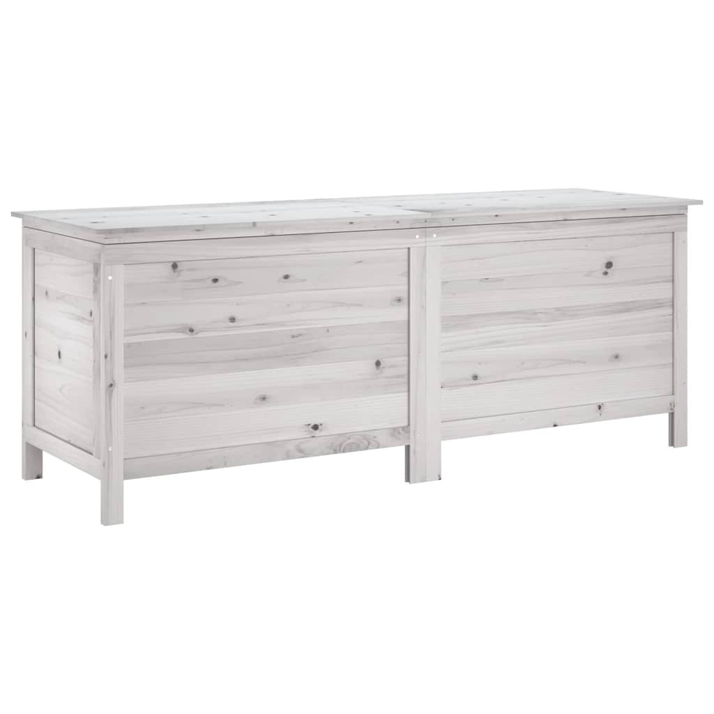 Contenitore Giardino Bianco 150x50x56,5 cm Legno Massello Abete - homemem39
