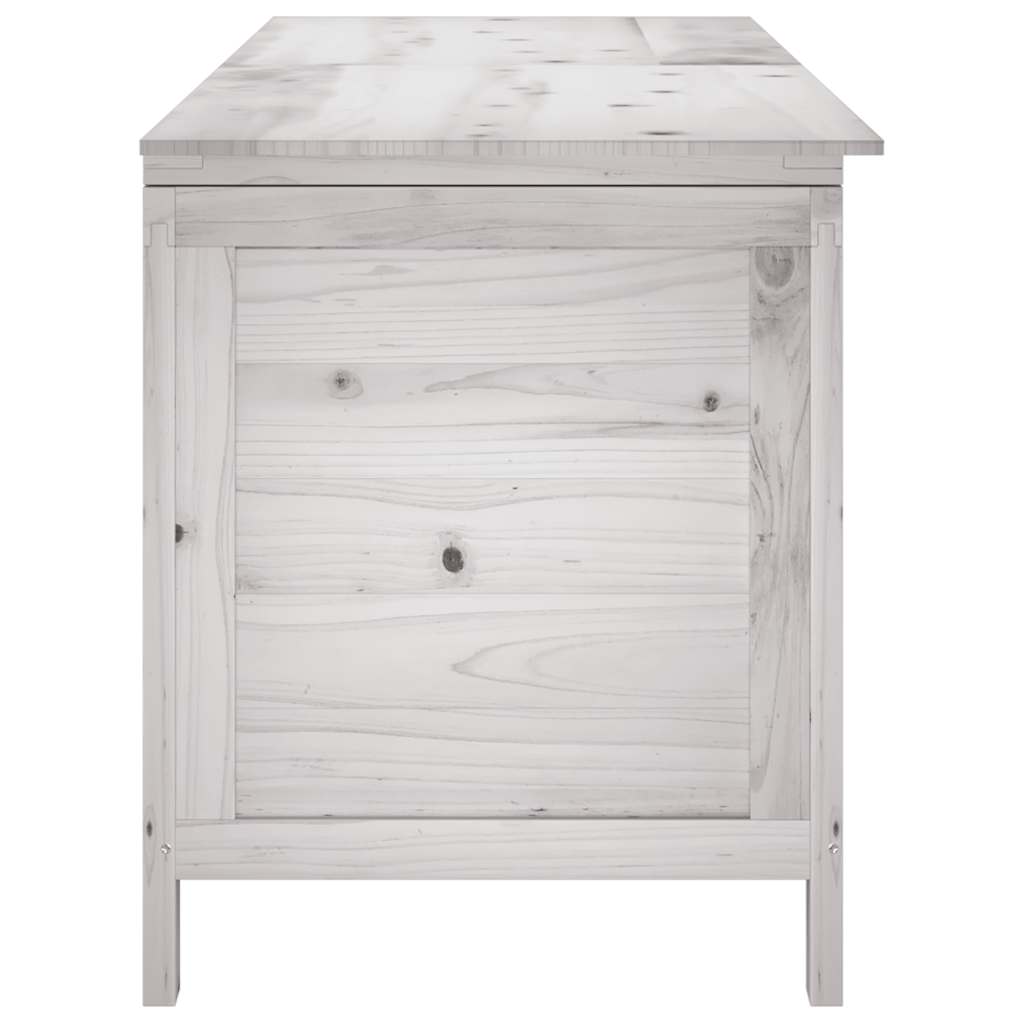 Contenitore Giardino Bianco 150x50x56,5 cm Legno Massello Abete - homemem39