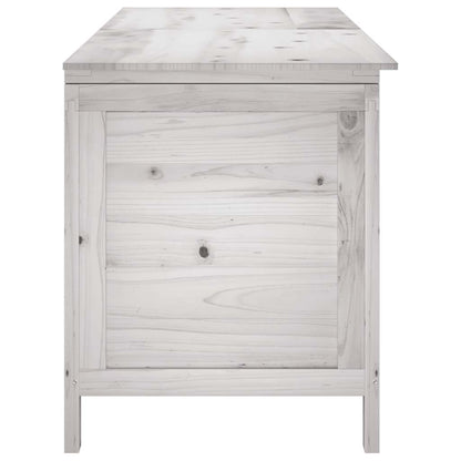 Contenitore Giardino Bianco 150x50x56,5 cm Legno Massello Abete - homemem39