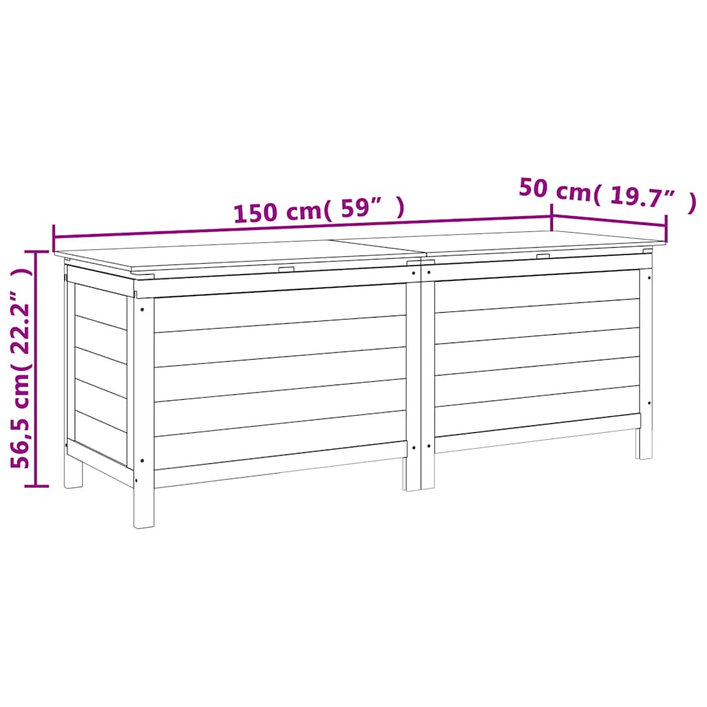 Contenitore Giardino Marrone 150x50x56,5cm Legno Massello Abete | homemem39