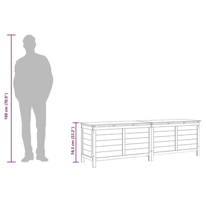 Contenitore da Giardino 198,5x50x56,5cm Legno Massello di Abete | homemem39