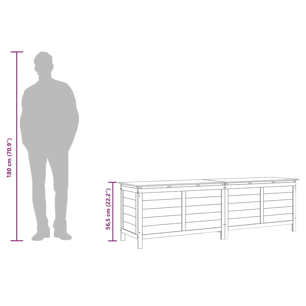 Contenitore da Giardino Bianco 198,5x50x56,5 cm Massello Abete | homemem39