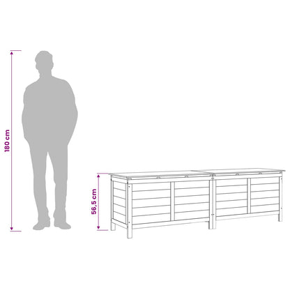 Contenitore da Giardino Bianco 198,5x50x56,5 cm Massello Abete