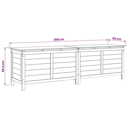 Contenitore da Giardino Bianco 198,5x50x56,5 cm Massello Abete