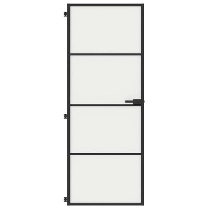 Porta per Interni Nera 76x201,5cm Vetro Temperato e Alluminio | homemem39
