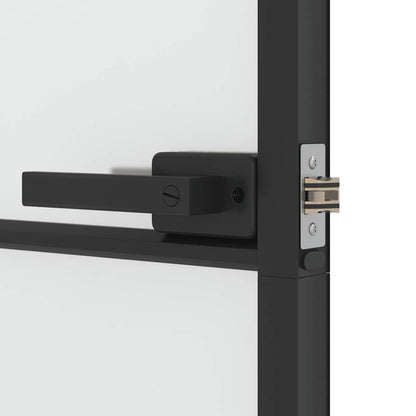 Porta per Interni Nera 83x201,5cm Vetro Temperato e Alluminio | homemem39
