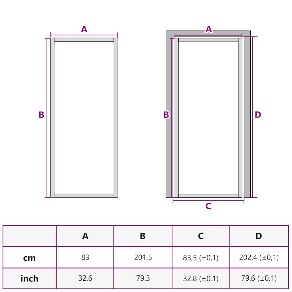 Porta Interni Sottile Nera 83x201,5cm Vetro Temperato Alluminio | homemem39