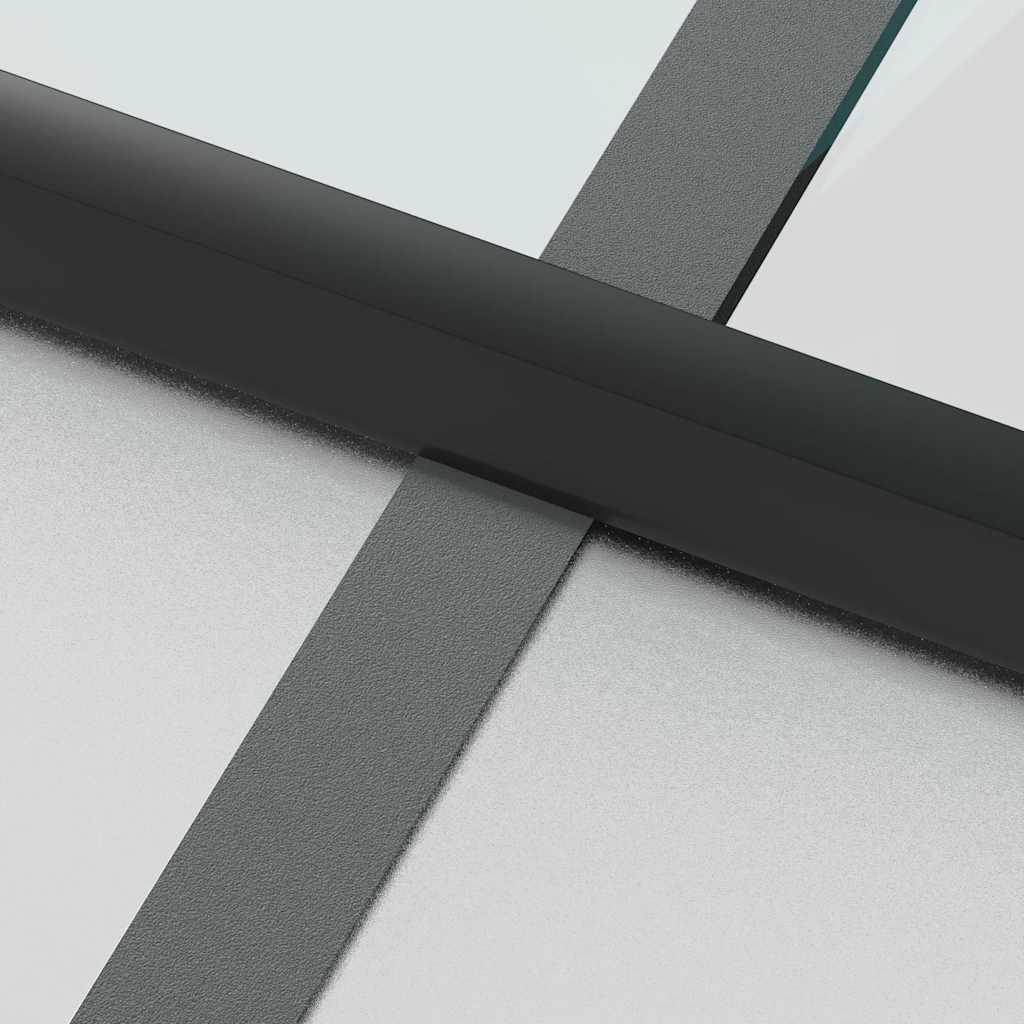 Porta Interni Sottile Nera 76x201,5cm Vetro Temperato Alluminio | homemem39