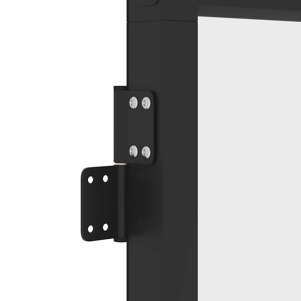 Porta Interni Sottile Nera 76x201,5cm Vetro Temperato Alluminio | homemem39