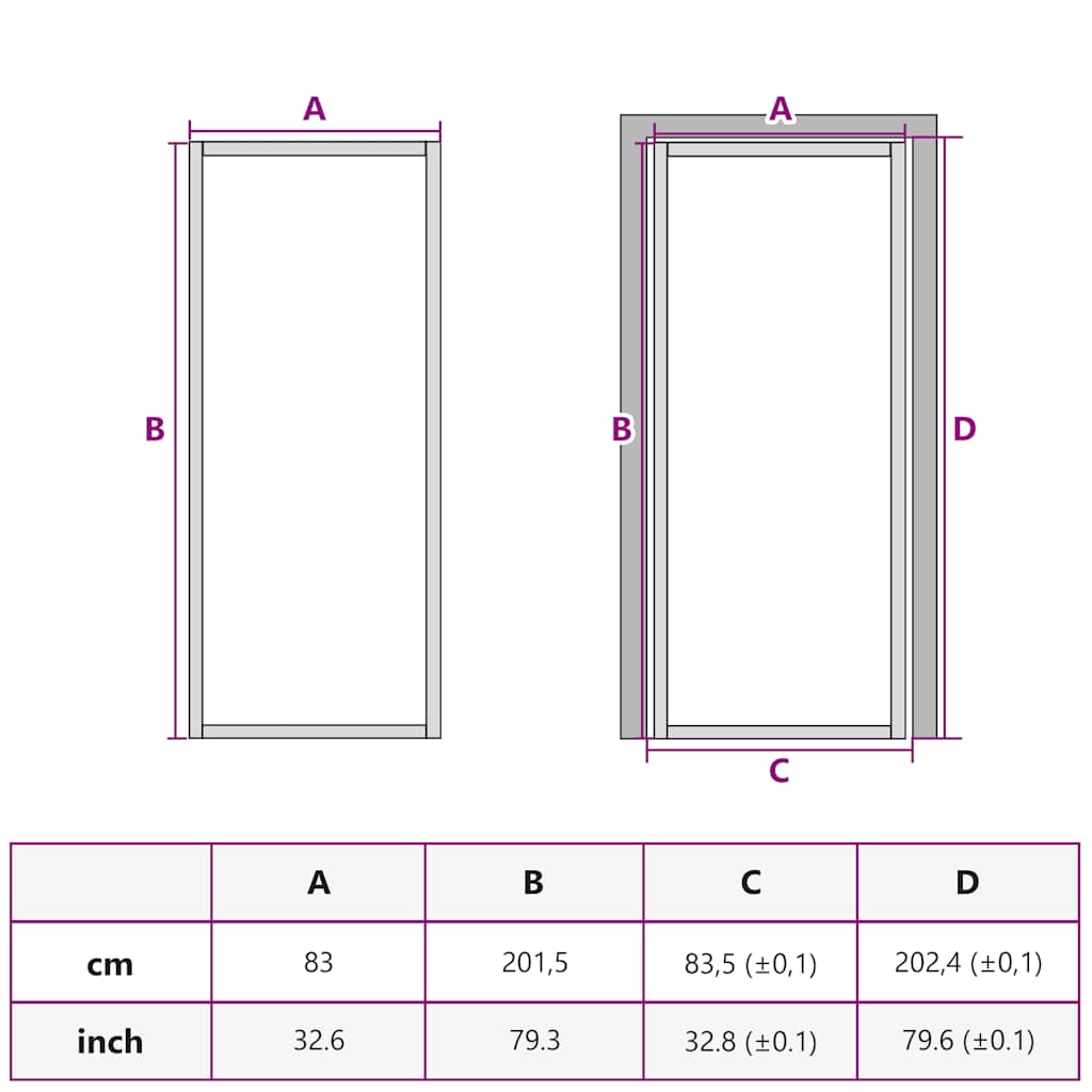 Porta Interni Sottile Nera 83x201,5cm Vetro Temperato Alluminio | homemem39