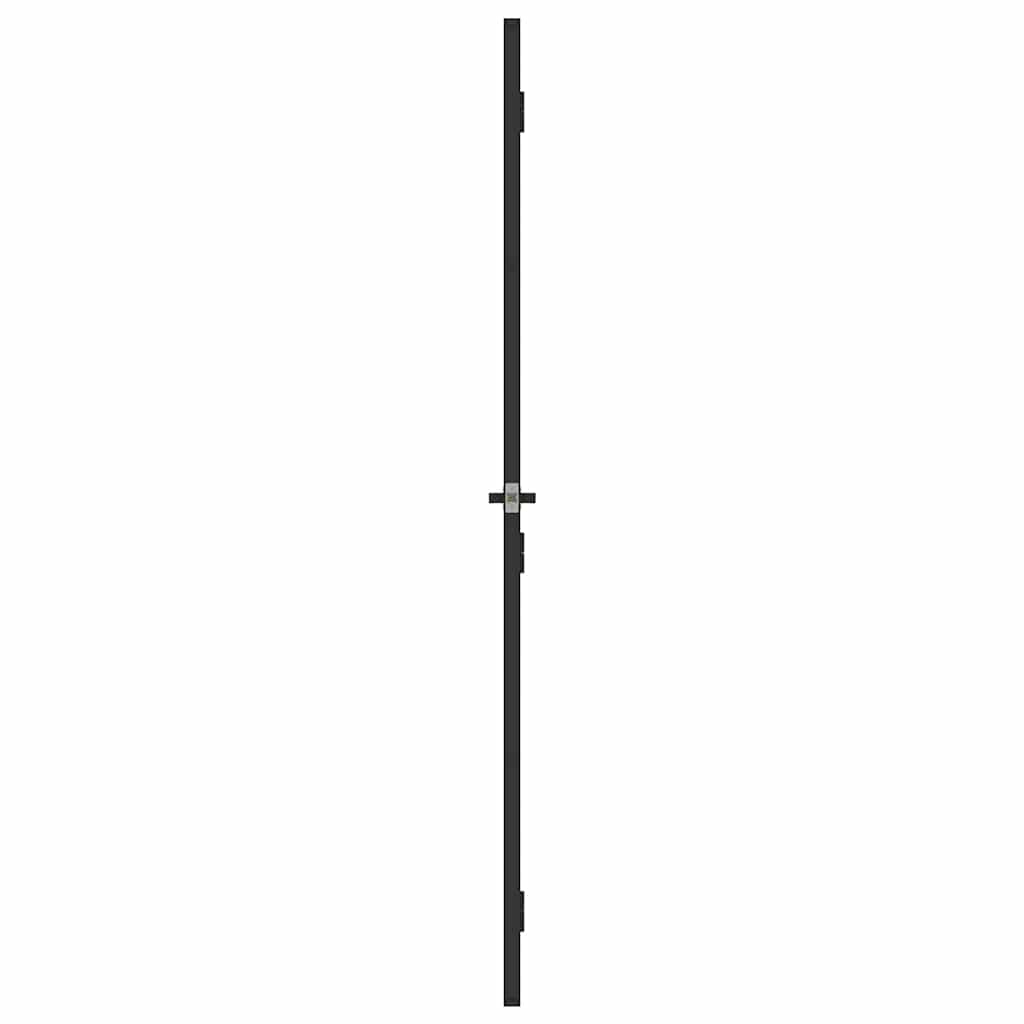 Porta Interni Sottile Nera 93x201,5cm Vetro Temperato Alluminio | homemem39