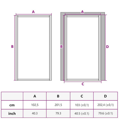 Porta Interni Sottile Nera 102,5x201,5Vetro Temperato Alluminio | homemem39