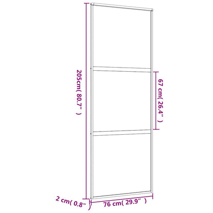 Porta Scorrevole Dorata 76x205 Vetro Trasparente ESG Alluminio | homemem39