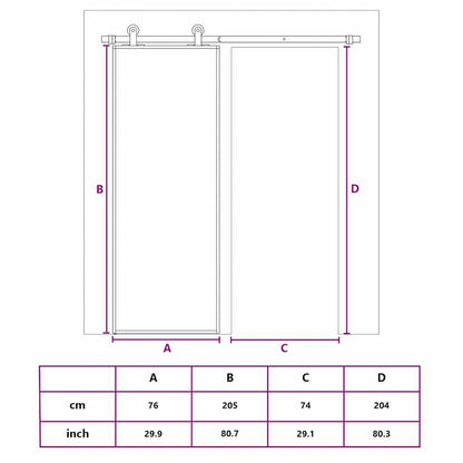 Porta Scorrevole Dorata 76x205 Vetro Trasparente ESG Alluminio | homemem39