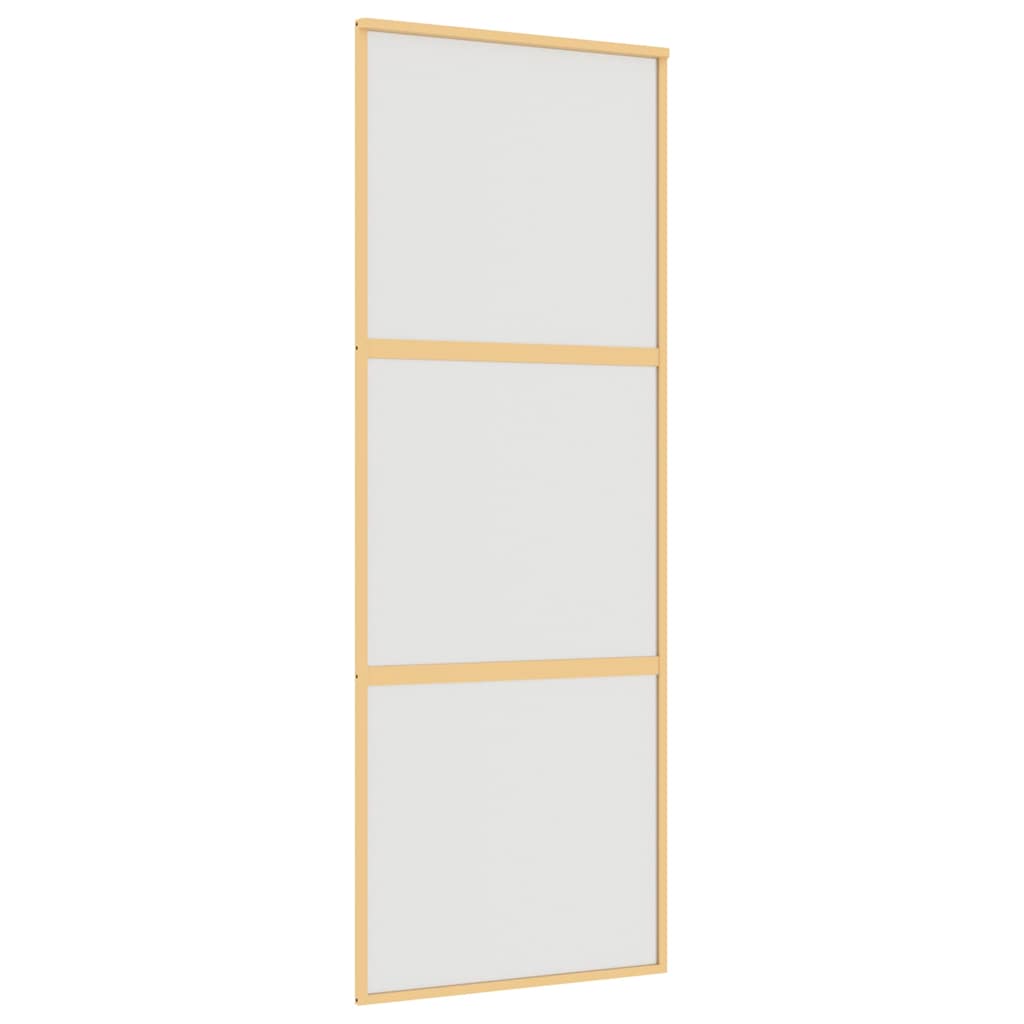 Porta Scorrevole Dorata 76x205 Vetro Smerigliato ESG Alluminio | homemem39