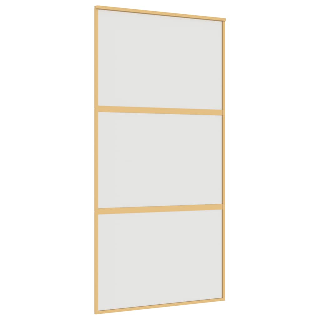 Porta Scorrevole Oro 102,5x205 Vetro Smerigliato ESG Alluminio | homemem39