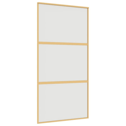 Porta Scorrevole Oro 102,5x205 Vetro Smerigliato ESG Alluminio | homemem39