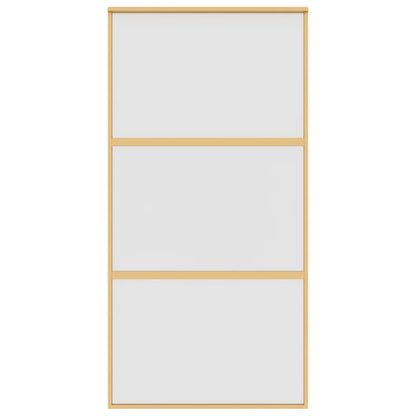 Porta Scorrevole Oro 102,5x205 Vetro Smerigliato ESG Alluminio | homemem39