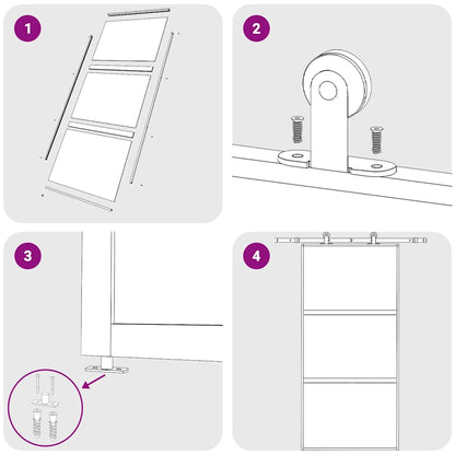 Porta Scorrevole Oro 102,5x205 Vetro Smerigliato ESG Alluminio | homemem39