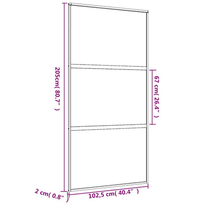 Porta Scorrevole Oro 102,5x205 Vetro Smerigliato ESG Alluminio | homemem39