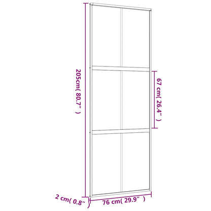 Porta Scorrevole Dorata 76x205 Vetro Trasparente ESG Alluminio | homemem39