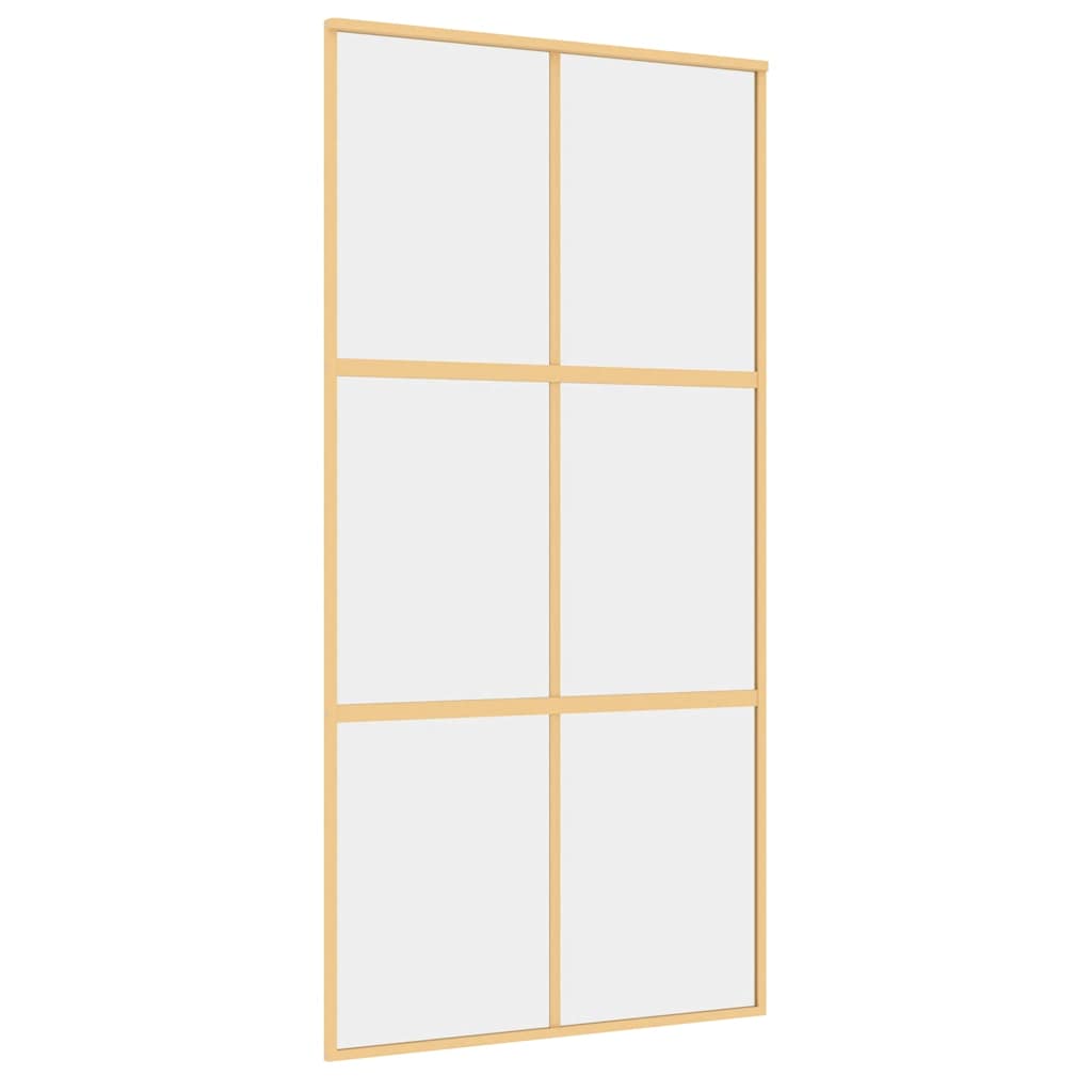 Porta Scorrevole Oro 102,5x205 Vetro Trasparente ESG Alluminio | homemem39